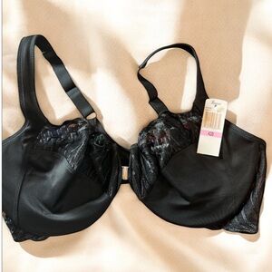 Paramour Angie‎ Full Figure Underwire Bra 42D Black Lace